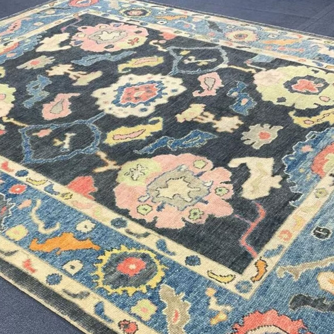 Low Pile Vintage Looking Machine Washable Non-Slip Rug Ethnic Design Carpet Rustic Pattern Anatolian MultiPurpose Anti-Slip Carpet