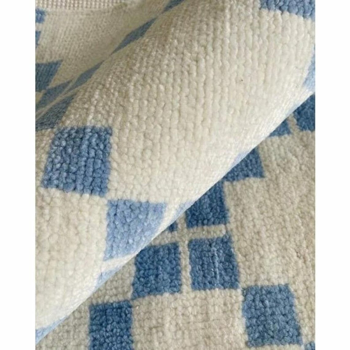 Low Pile 8x10 Box Blue & Beige Oushak Rug Soft Pile 100% Wool Hand Knotted Luxury Home Decore Rug HAND woolen Rug Hallway Rug Bedroom Rug