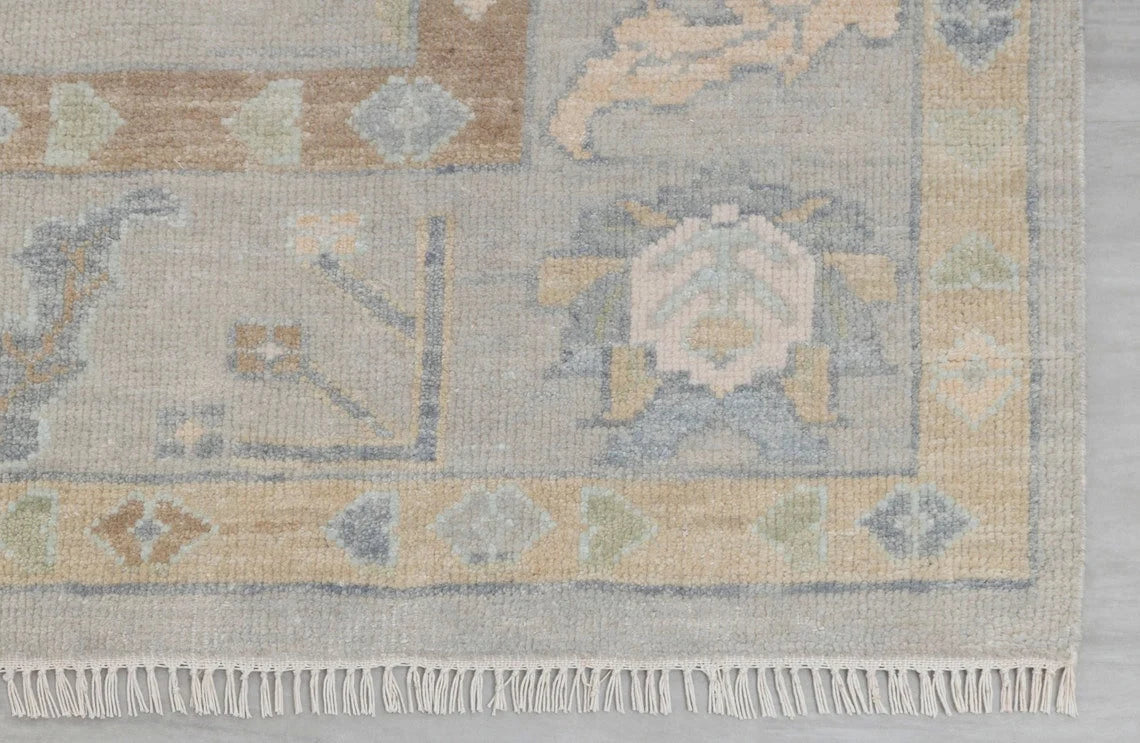 Natural Gray 8x10 Oushak Rug Beige Muted Oushak Rug Hallway Rug, Area Low Pile Rug, Living Room, Dinning Room, Stair Rug Kids Rugs, Home Decore Rug