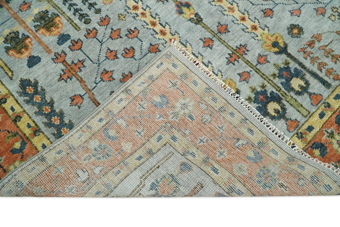 Low Pile Hand Knotted Rust And Gray Traditional Turkish Vintage Multi Size 6X9 7X10 8X10 9X12 Large Area Rug Hand Woven Rugs Bedroom Living Room